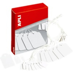 Etiq.APLI colgante 18x29mm blanco 1000u