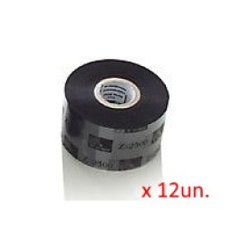 (12) Ribbon transfer.térmica ZEBRA 2300 wax 33mm x 74m. (cera) Desktop printers core 12.7mm