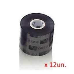 (12) Ribbon transfer.térmica ZEBRA 2300 wax 64mm x 74m. (cera) Desktop printers core 12.7mm