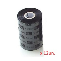(12) Ribbon transfer.térmica ZEBRA 2300 wax 110mm x 74m. (cera) Desktop printers core 12.7mm