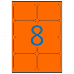 Etiq.APLI 99,1x67,7 naranja fluorescente 20A4 160u.