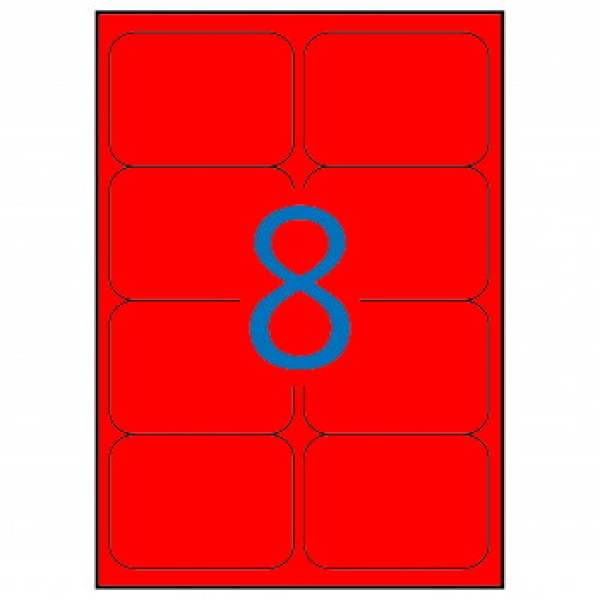 Etiq.APLI 99,1x67,7 rojo fluorescente 20A4 160u.