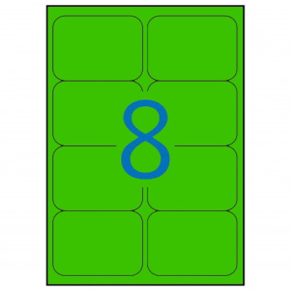 Etiq.APLI 99,1x67,7 verde fluorescente 20A4 160u.