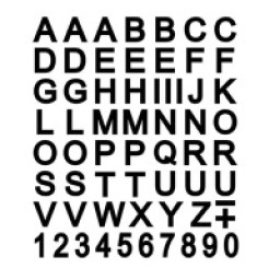 Letras,número y signos APLI mayúsculas 40mm 124u 5h