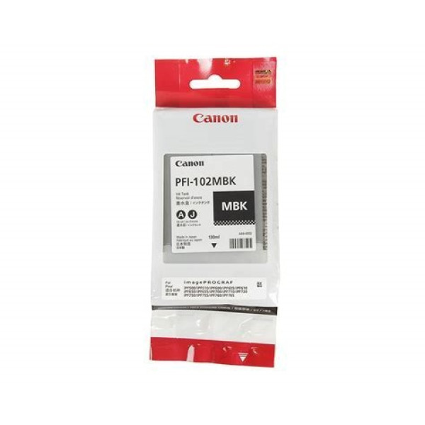C.t. CANON PFI-102MBK negro mate 130ml IPF500 IPF600 IPF700 IPF710 IPF750