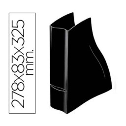 Revistero plástico CEP ELLYPSE color negro 278x83x325mm, 94% reciclado