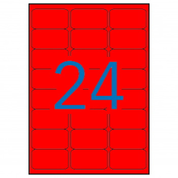 Etiq.APLI 64,0x33,9 rojo fluorescente 100A4 2400u.