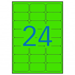 Etiq.APLI 64,0x33,9 verde fluorescente 100A4 2400u.