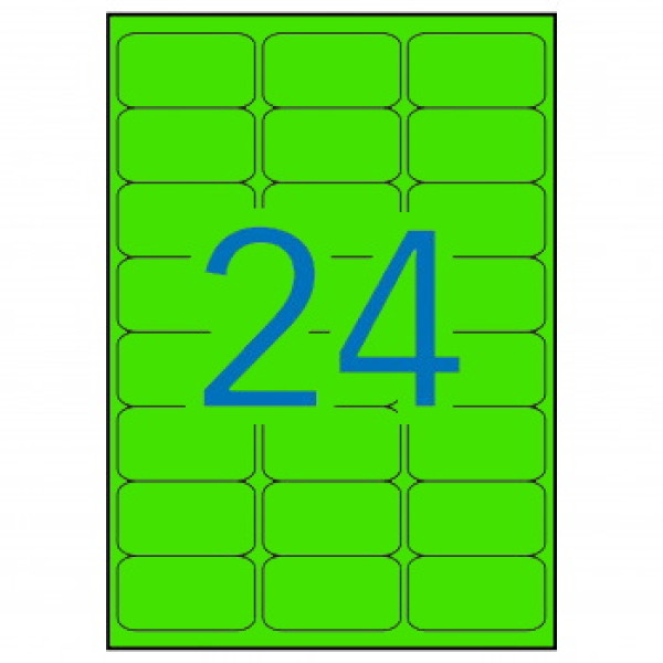 Etiq.APLI 64,0x33,9 verde fluorescente 100A4 2400u.