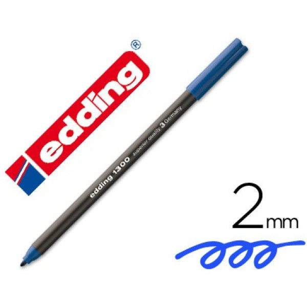 Rotulador EDDING 1300 punta fibra azul punta redonda 2mm trazo 2mm