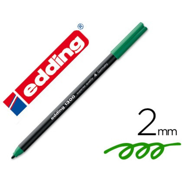 Rotulador EDDING 1300 punta fibra verde punta redonda 2mm trazo 2mm