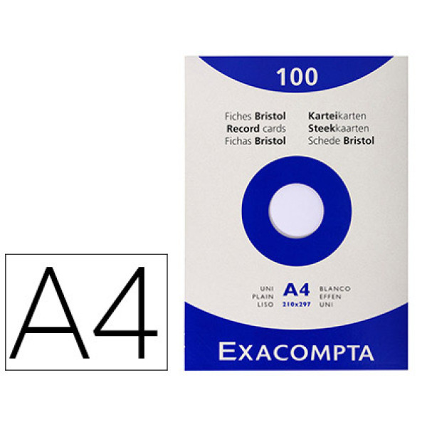 (100) Cartulina EXACOMPTA DIN A4 205 grs Blanca 