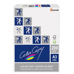 Papel MONDI COLOR COPY Coated Glossy 250A3  200g. 29,7x42,0 recubrimiento brillante