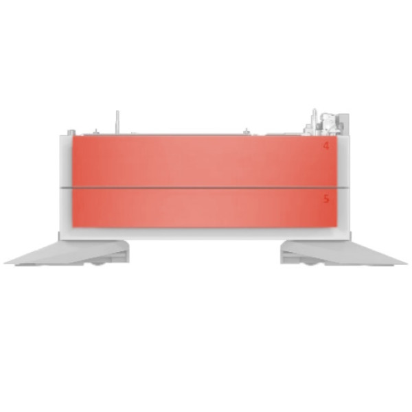 Panel color rojo para 2 bandejas HP LJet Workgr Managed E731 E785 E786 (no incluye bandeja)