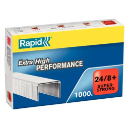 (1000) Grapas RAPID 24/8+ Super-Strong Galvanizadas