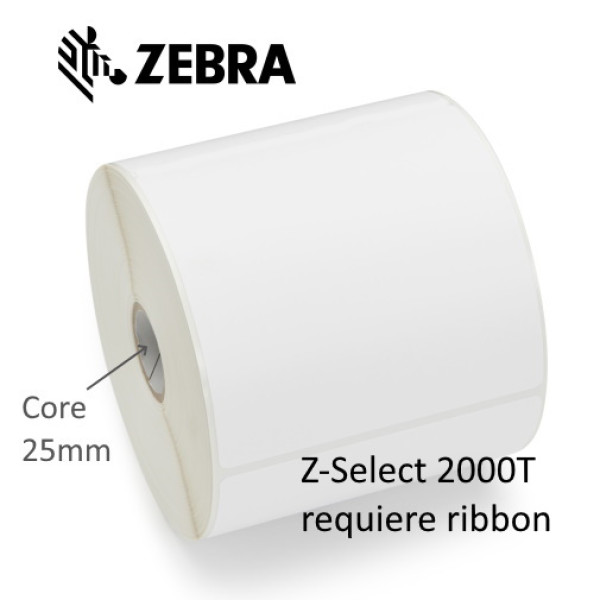 (12) Rollos etiquetas ZEBRA Z-Select 2000T core25mm 57x76mm 12x930et (requiere ribbon)