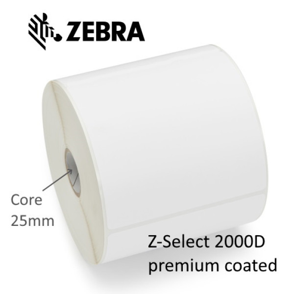 (12) Rollos etiquetas ZEBRA Z-Select 2000D core25mm 31x22mm 12x2780et Premium Topcoated