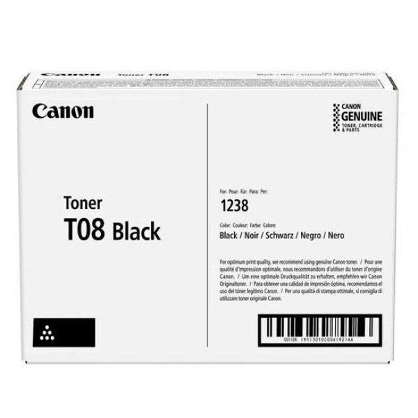 Toner CANON T08: MF1238P Series Black i-SENSYS X 1238