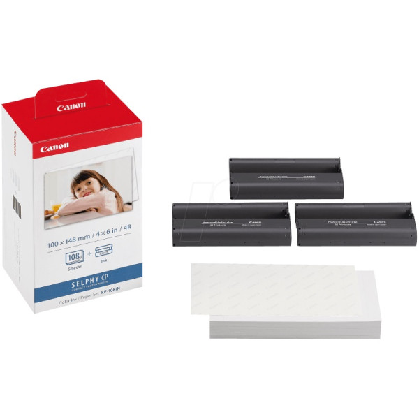 C.t.+ papel 108h. CANON Selphy KP-108IN 108h. 100x148mm Selphy CP760 CP800 CP1200 CP1300