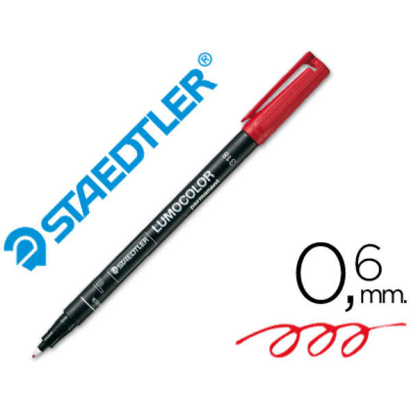 Rotulador STAEDTLER 318 Lumocolor permanente rojo Punta fibra fina 0.6mm Rotulador STAEDTLER 318 Lumocolor permanente rojo Punta fibra fina 0.6mm
