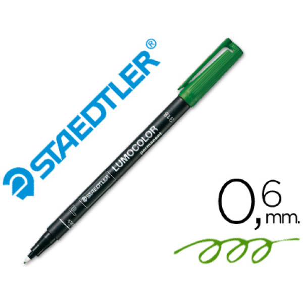 Rotulador STAEDTLER 318 Lumocolor permanente verde Punta fibra fina 0.6mm Rotulador STAEDTLER 318 Lumocolor permanente verde Punta fibra fina 0.6mm