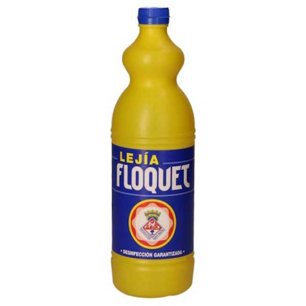 Lejía desinfección superficies botella de 1 litro FLOQUET - limpieza aseos, baños, superficies