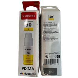 CANON ink bottle GI-50Y amarillo **caja dañada, interior sin abrir**