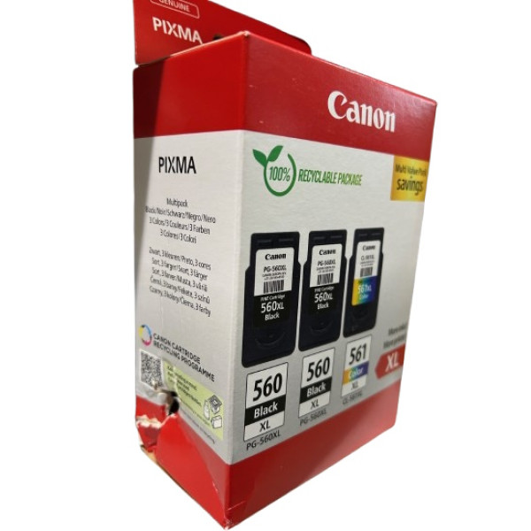 CANON 2xPG560XL+1xCL561XL MULTI ECO cartón **envase dañado, sin abrir**