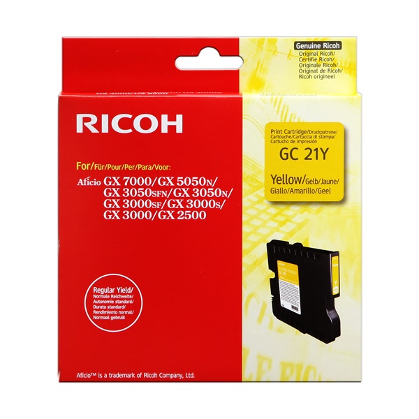 C. Gel RICOH GC-21Y  GX3000 GX2500 GX3050 amarillo GX5050 GX7000 1.000p.