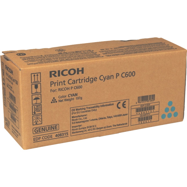 Toner RICOH P C600 Cyan 13.000p.