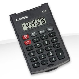 Calculadora CANON AS-8 HB de mano compacta, 8-dig, con tapa, 97x60x11 #PROMO