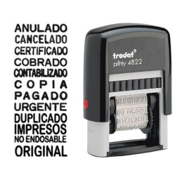 Sello entintado TRODAT 4822 Multitexto 4mm Cobrado, Pagado, Copia....etc