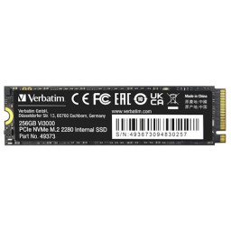 SSD interno VERBATIM Vi3000 PCIe NVMe M.2 256GB Lect.3100MB/s, Escr.1300MB/s