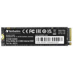 SSD interno VERBATIM Vi3000 PCIe NVMe M.2 512GB Lect.3100MB/s, Escr.2100MB/s