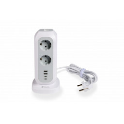VERBATIM EU Power Tower EUPT-01 regleta 11xcorrienteAC / 2xUSB-A / 2xUSB Type-C