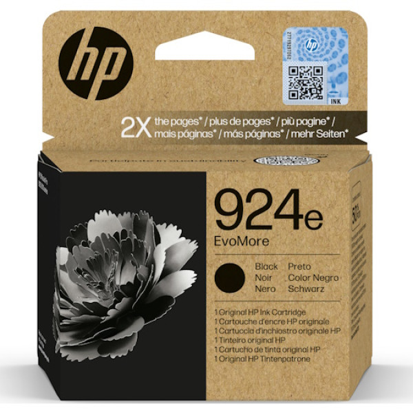 C.t.HP #924e negro OfficeJet Pro 8120 8122 8123 8130 8132 8135  800p. EvoMore high capacity
