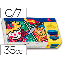Estuche JOVI 7 Botes Témpera colores surtidos con pincel