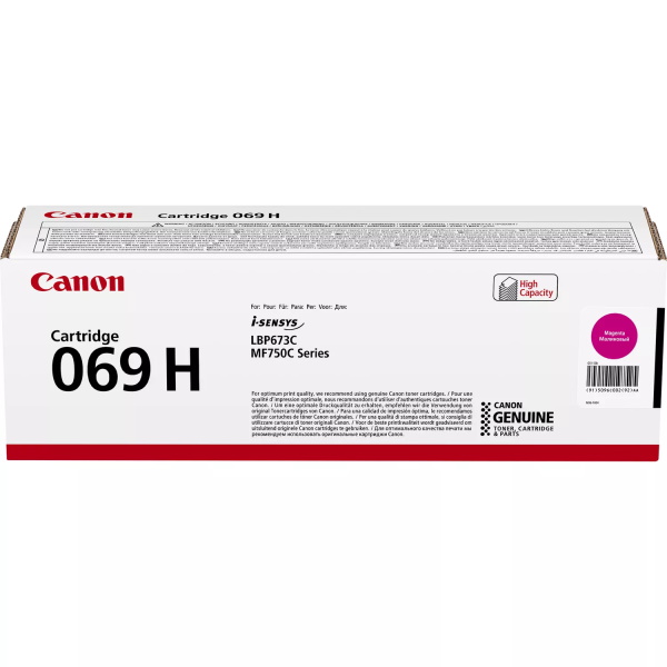 Toner CANON 069HM:  i-SENSYS LBP673Cdw Magenta i-SENSYS LBP673dw, MF752Cdw 5.500p.