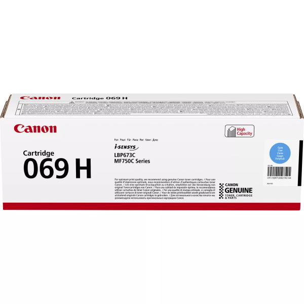 Toner CANON 069HC:  i-SENSYS LBP673Cdw Cyan i-SENSYS LBP673dw, MF752Cdw 5.500p.