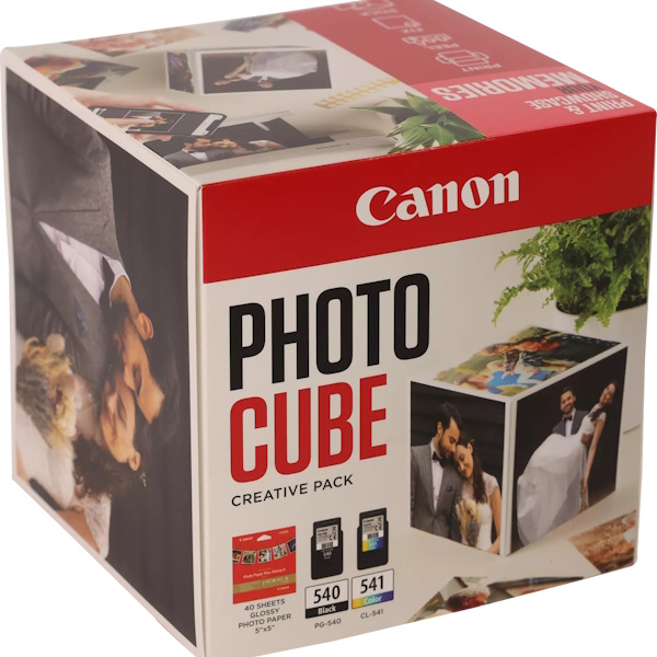 (2) C.t.CANON PG540/CL541 Photo Cube Creative pack +40h. Glossy Photo Paper PP-201 13x13cm (2) C.t.CANON PG540/CL541 Photo Cube Creative pack +40h. Glossy Photo Paper PP-201 13x13cm