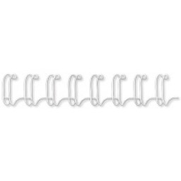 FELLOWES (100) wires blancos 6mm (<35h.) doble espiral metálico wire