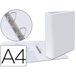 Carpeta canguro ESSELTE A4 plástico Blanca 2 anillas mixtas 40mm.