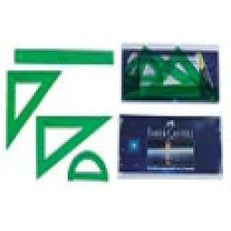 Estuche Juego regla y escuadras FABER CASTELL regla, cartabón, escuadra, semicírculo