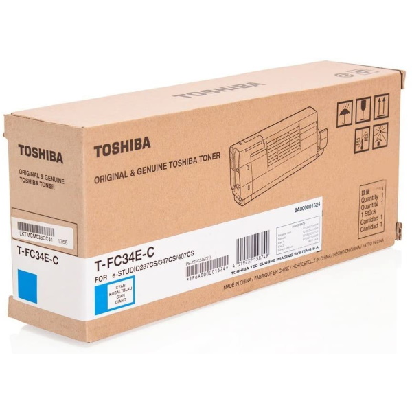 Toner TOSHIBA T-FC34E-C: e-Studio 287 347 407 11.500p. cyan Toner TOSHIBA T-FC34E-C: e-Studio 287 347 407 11.500p. cyan