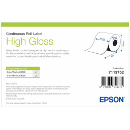 Rollo etiquetas EPSON Label ColorWorks High Gloss C3500 C4000 - 51mm x continua 33m.