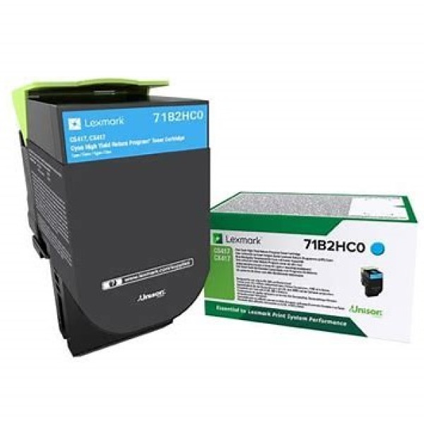 Toner LEXMARK CS417 CS517 CX417 CX517 3.500p. cyan Alto Rendimiento Return
