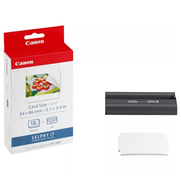 C.t. +papel 18h. CANON KC-18IF Selphy CP800 CP900 CP1000 CP1200 CP1300 CP1500 54x86mm