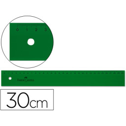 Regla faber 30 cm plastico verde	 