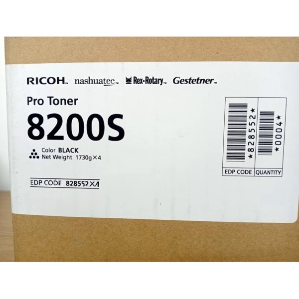 Toner RICOH Type 8200S Black (848485) caja de 4 botellas x 1730g Toner RICOH Type 8200S Black (848485) caja de 4 botellas x 1730g