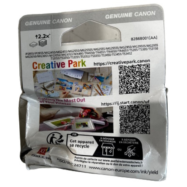 C.t. CANON PG545XL:  Pixma MG2450  negro **envase dañado, interior en perfecto estado**